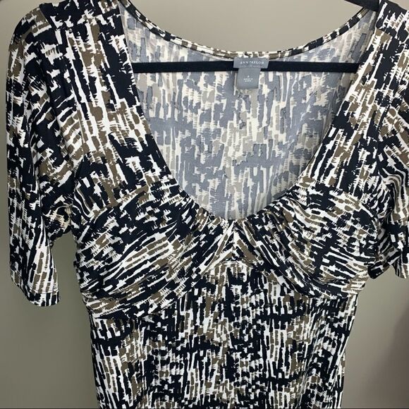 Ann Taylor size 8 brown abstract design dress A1 - Picture 7 of 8